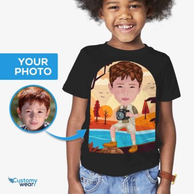 Personalized Photographer Youth T-Shirt | Custom Photo Print Tee Boy's T-shirts www.customywear.com