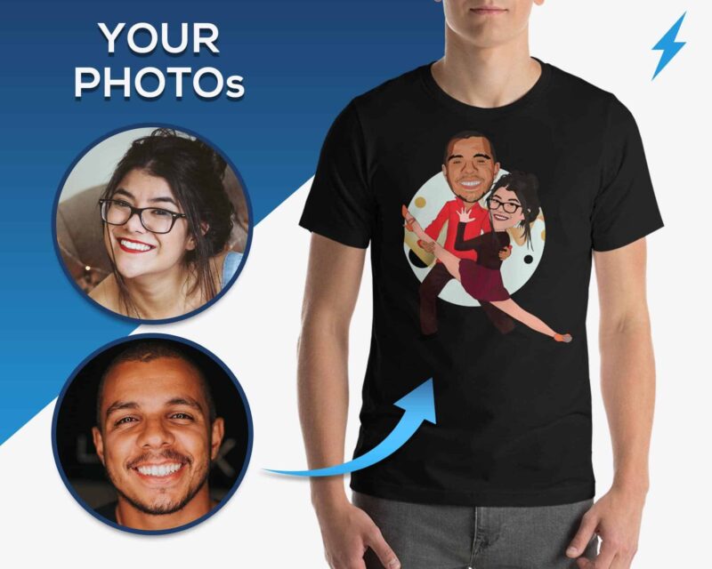 Personalized Sensual Dance Couple T-Shirt | Custom Salsa Passion Tee Dance www.customywear.com 7