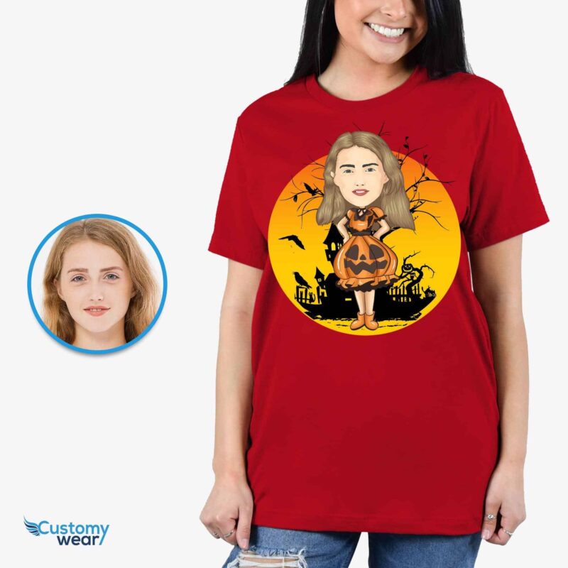 ???? Personalized Pumpkin Halloween T-Shirt for Women - vue 3