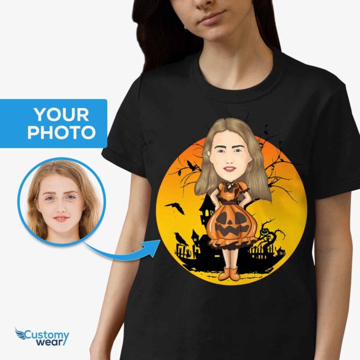 ???? Gepersonaliseerd pompoen Halloween T-shirt voor vrouwen