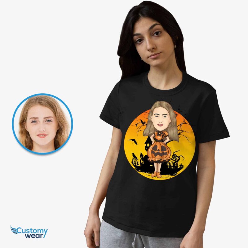 ???? Personalized Pumpkin Halloween T-Shirt for Women - vue 4
