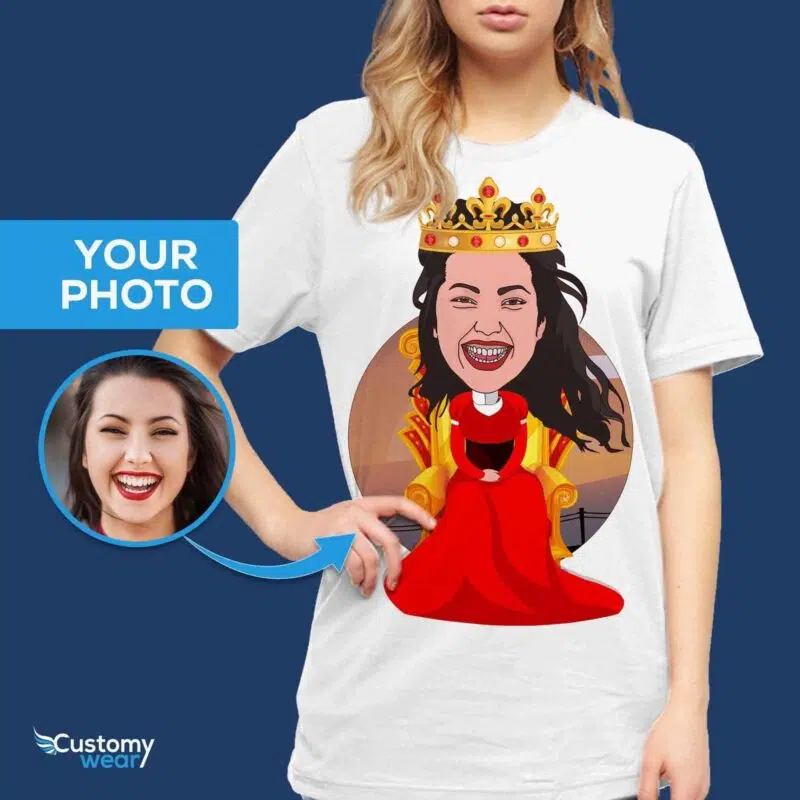 Personalizované tričko Queen Throne | Vlastní tričko Royal Dress Dámská trička www.customywear.com 5