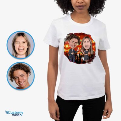 Şarkı Söyleyen İkili Kişiye Özel Tişörtler | Kişiye Özel Müzik Çift Tişörtleri Çiftler İçin Tişörtler www.customywear.com 2