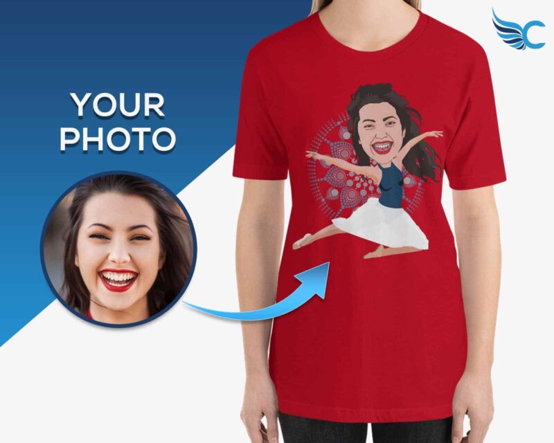 Personalized Ballerina Dance T-Shirt | Custom Ballet Portrait Art Tee for Her Dance www.customywear.com 7
