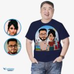 Aangepast Londens koppelshirt | Gepersonaliseerd UK Portrait-shirt T-shirts voor koppels www.customywear.com 7
