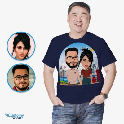 Custom London Couple Shirt | Personalized UK Portrait Tee T-shirts for Couple www.customywear.com 2