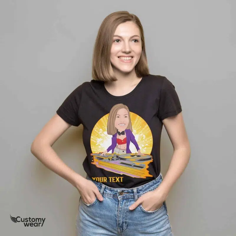 Egyedi DJ Sun póló nőknek | Személyre szabott zeneszerető póló Zene www.customywear.com 5