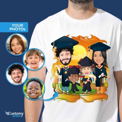 Gepersonaliseerde familie-afstudeershirts - Gepersonaliseerde afstudeercadeaus voor gezinnen www.customywear.com