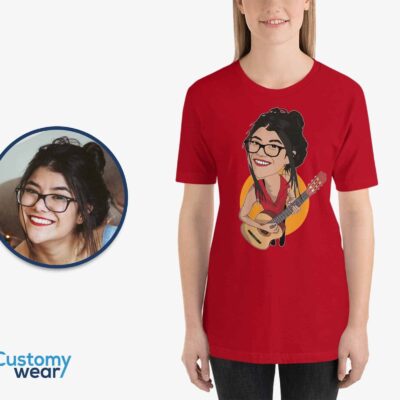 Custom Female Acoustic Guitarist Shirt – Personalized Music Tee T-shirts for Women www.customywear.com 2