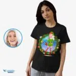 T-shirt personnalisé pour costume d'elfe féminin – T-shirt de Noël vert personnalisé T-shirts pour femmes www.customywear.com 10
