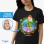 Tricou personalizat costum de elf feminin - Tricou verde personalizat de Crăciun - Customywear - Tricouri pentru adulți