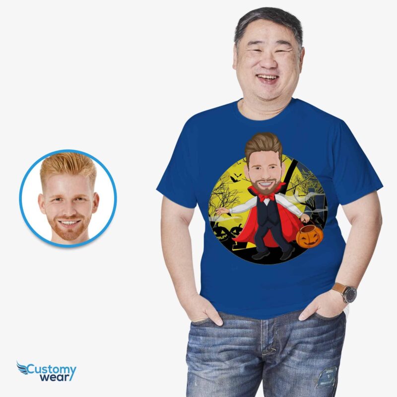 Custom Funny Pumpkin T-Shirt for Men - Personalized Halloween Costume Tee-Customywear-Adult shirts - vista 5