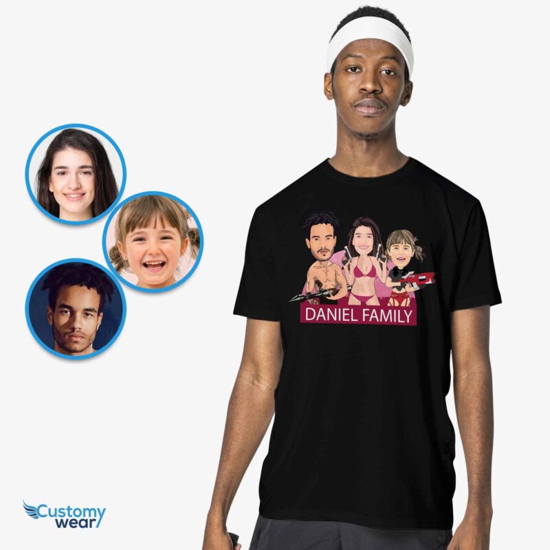 Personalized Gangster Family Custom T-Shirts - Badass Portrait Tees-Customywear-Adult shirts - nézet 5