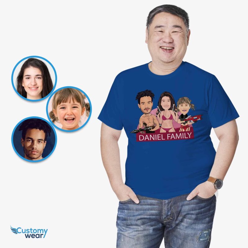 Personalized Gangster Family Custom T-Shirts - Badass Portrait Tees-Customywear-Adult shirts - nézet 4