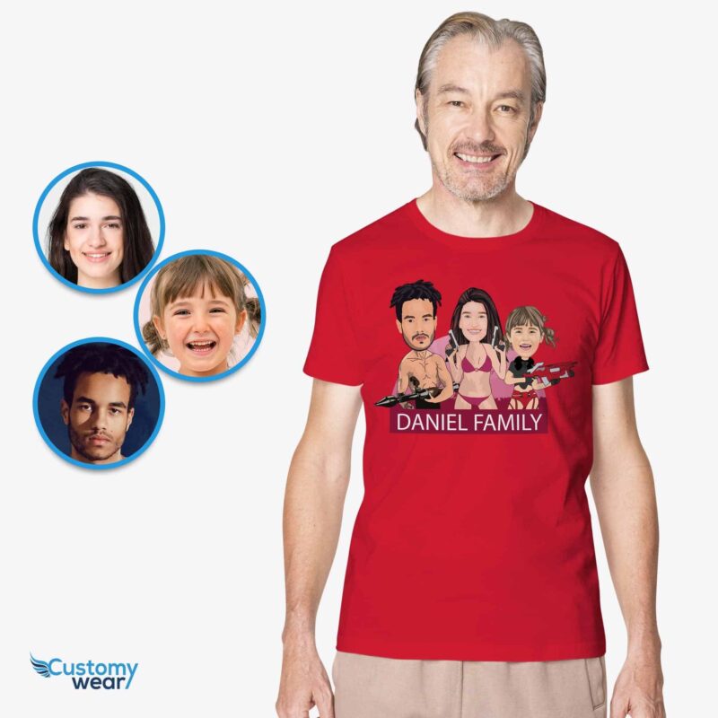 Personalized Gangster Family Custom T-Shirts - Badass Portrait Tees-Customywear-Adult shirts - nézet 3