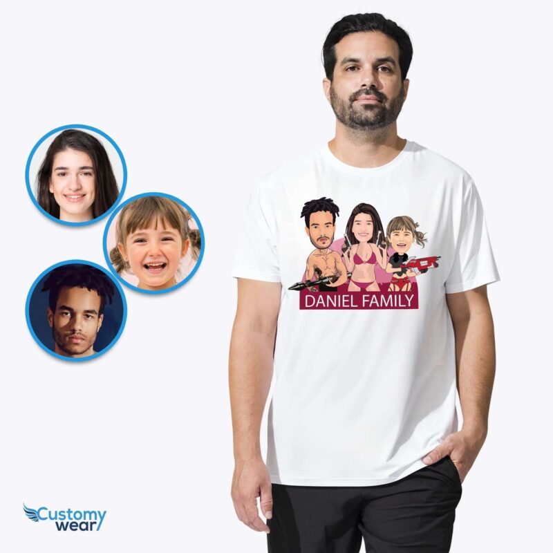 Personalized Gangster Family Custom T-Shirts - Badass Portrait Tees-Customywear-Adult shirts - nézet 2
