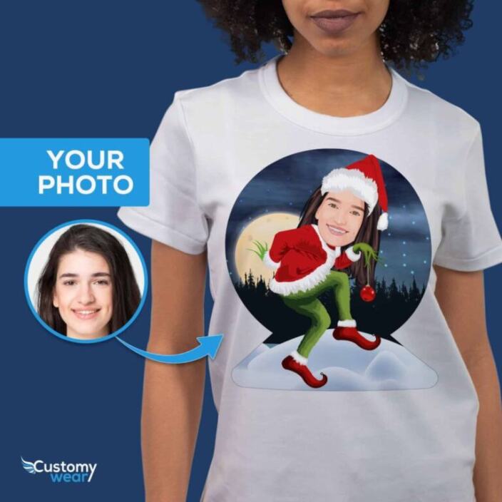 Maglietta da donna ispirata al film Grinch, stile poster, maglietta personalizzata per donna, CustomyWear-188-1.jpg