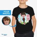 Személyre szabott vőlegény karikatúra ing – ifjúsági esküvői ajándék és parti öltözék Fiú pólók www.customywear.com 6