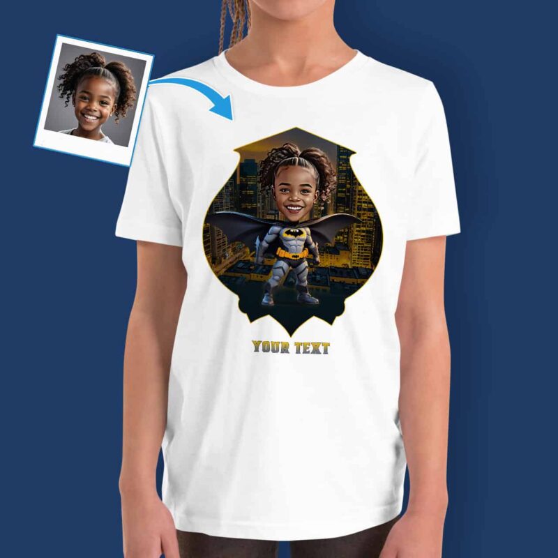 Youth Girl Superhero T-shirt – Custom Superhero Tee Custom Gifts - Batman www.customywear.com 4