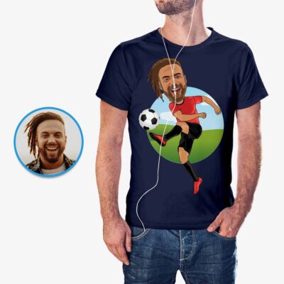 Custom Male Footballer T-Shirt | Personalized Soccer Tee T-shirts For Men www.customywear.com 2
