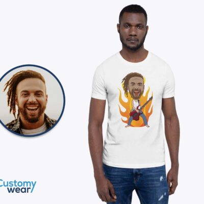 Custom Male Guitarist Shirt | Personalized Electric Guitar Tee T-shirts For Men www.customywear.com 2