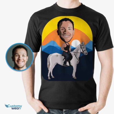 Custom Male Horse Rider Shirt | Personalized Equestrian Tee T-shirts For Men www.customywear.com 2