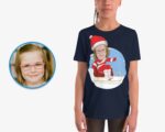 Camiseta personalizada Feliz Natal para jovens | Camiseta personalizada de Papai Noel para snowboard Camisetas femininas www.customywear.com 7