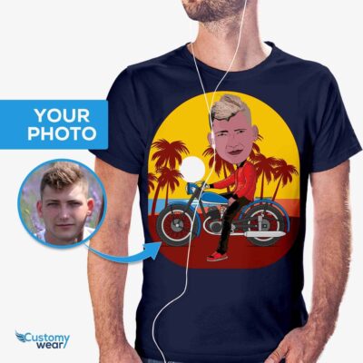 Personalized Motor-Biker Beach Shirt | Custom Photo Tee for Motorcycle Enthusiasts T-shirts For Men www.customywear.com