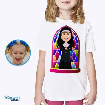 Custom Nun Young Girl Shirt | Personalized Religious Tee Girl's T-shirts www.customywear.com 2