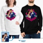Personalized Long Sleeve Anniversary T-Shirt – Custom Artwork for a Memorable First Year Celebration Custom Gifts - Floral Design www.customywear.com 8
