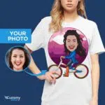 Custom Bicycle Caricature Gifts | Personalized Cycling T-Shirt T-shirts for Women www.customywear.com 6