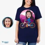 Custom Bicycle Caricature Gifts | Personalized Cycling T-Shirt T-shirts for Women www.customywear.com 7
