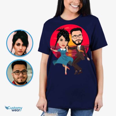 Custom Couple Shirt | Personalized Sunset Beach Tee | Valentine’s Gift T-shirts for Couple www.customywear.com 2