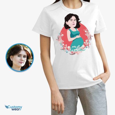 T-shirt personnalisé pour femme enceinte – T-shirt de grossesse personnalisé pour épouse, sœur, maman T-shirts pour femmes www.customywear.com 2