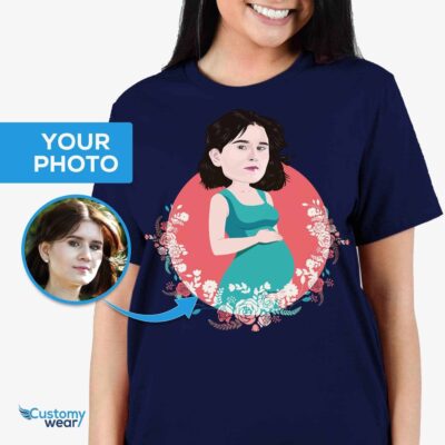 T-shirt personnalisé pour femme enceinte – T-shirt de grossesse personnalisé pour épouse, sœur, maman T-shirts pour femmes www.customywear.com