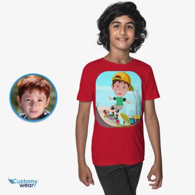 Ride in Style with Our Custom Skateboarding Boy Shirt Boy's T-shirts www.customywear.com 2