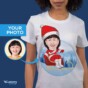 T-shirt femme Père Noël en traîneau, Noël, hiver, sports de neige, amusant, CustomyWear-151-1.jpg