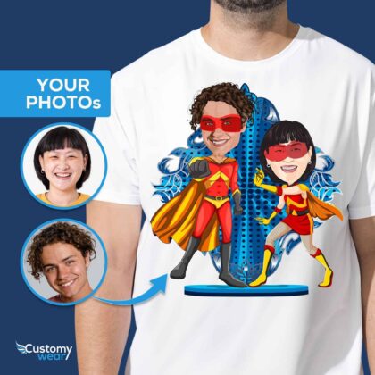 Chemise personnalisee pour couples de super heros Liberez votre super amour
