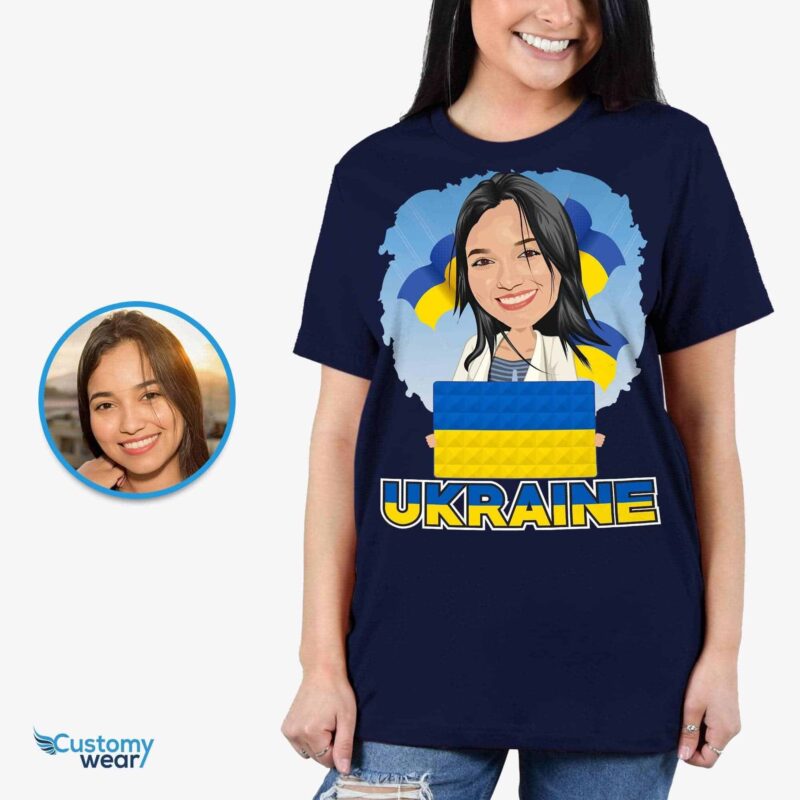 Camiseta feminina ucraniana - Paz mundial - Apoio à Ucrânia - Camiseta CustomyWear - 427-1.jpg
