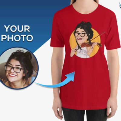 T-shirt violoniste personnalisé – Prenez une pose mélodieuse ! T-shirts pour femme www.customywear.com