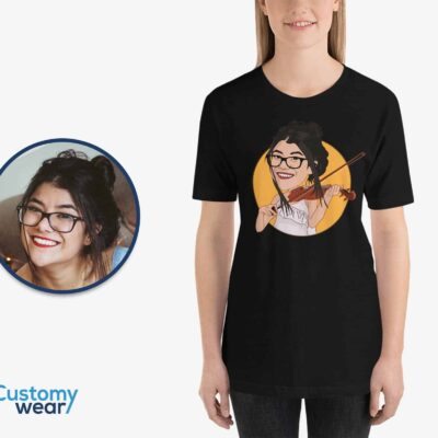 Personalized Violinist Shirt – Strike a Melodious Pose! T-shirts for Women www.customywear.com 2