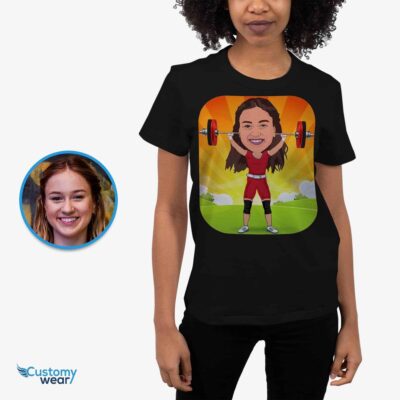 Personalized Weightlifter Gym Tee T-shirts for Women www.customywear.com 2