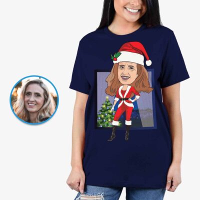 Personalized Women’s Santa Claus Shirt | Custom Christmas Tee T-shirts for Women www.customywear.com 2