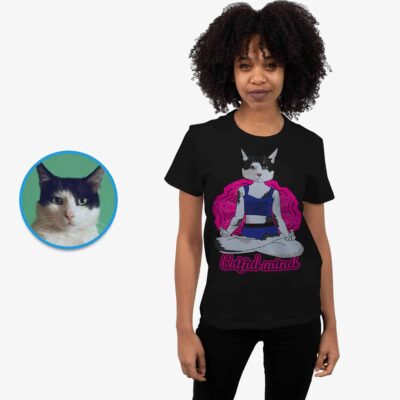 T-shirt de yoga chat pour femme T-shirts pour femmes www.customywear.com 2
