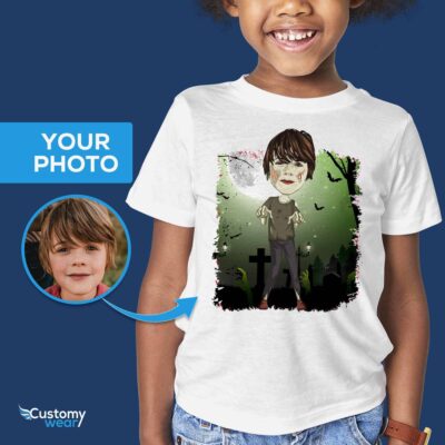 Spersonalizowana koszulka z motywem zombie dla osób w każdym wieku | Spersonalizowana koszulka na Halloween dla chłopców i nie tylko Koszulki dla chłopców www.customywear.com