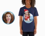 Personalized Christmas T-Shirt | Custom Santa Claus Snowboarding Tee for Women and Girls T-shirts for Women www.customywear.com 8
