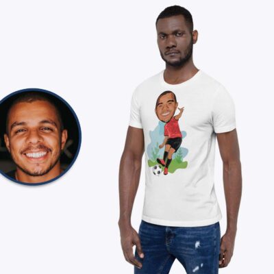 Personalized Soccer Player T-Shirt | Custom Football Tee with Playground Kick T-shirts For Men www.customywear.com 2