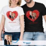 Tricou cu fotografii personalizat cu flori de Valentines Valentines – Simbol personalizat al inimii Cadouri personalizate - Inimă de flori www.customywear.com 6