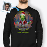 Custom Christmas Grouch Langærmet grafisk t-shirt – Stilfuld herre juleskjorte Skræddersyede gaver - Ai Grinch www.customywear.com 7