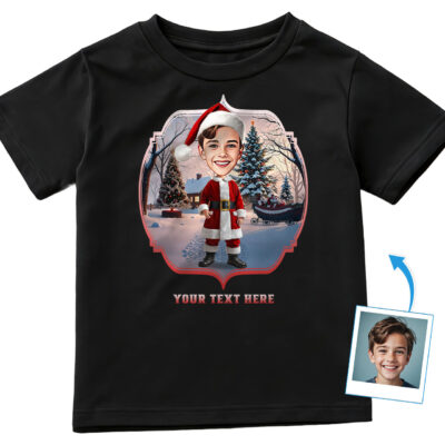 Christmas T-Shirt – Personalized Santa Claus T-Shirt for Little Kids Boy's T-shirts www.customywear.com 2